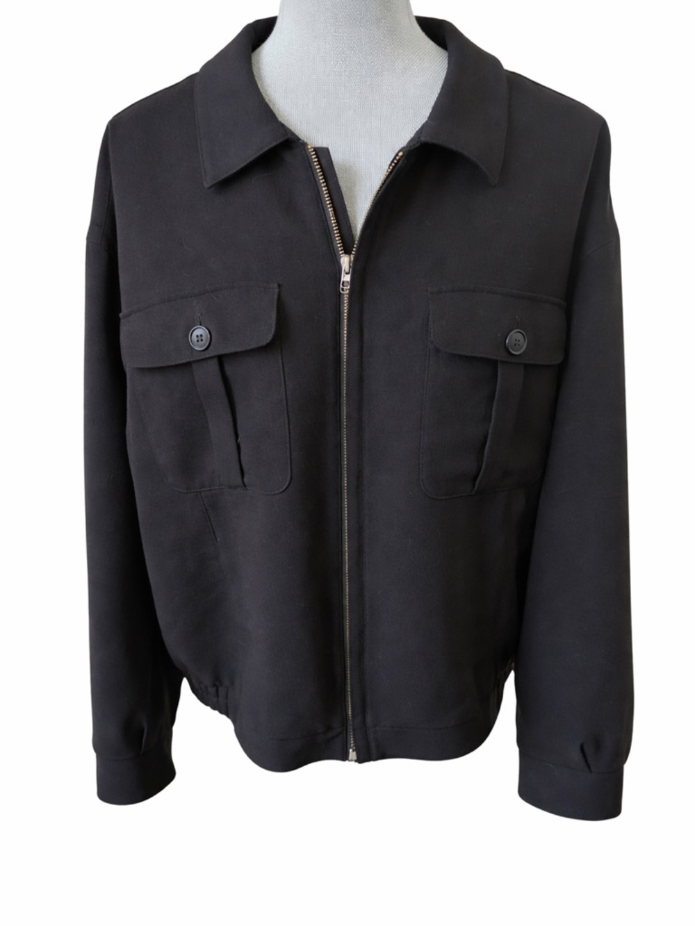 Zingaro Collection 100% Wool Zip Jacket Men’s 42 Black Made in Canada
